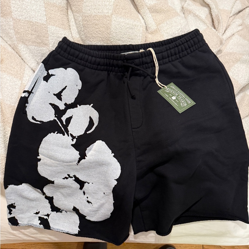 Black and White Denim Tears Shorts